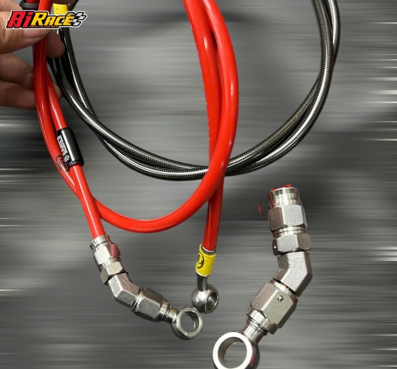 DÂY DẦU BẤM 1 KHỚP 45 ĐỘ- ĐẦU INOX