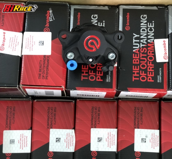 HEO BREMBO 2PISTON ĐEN LOGO ĐỎ- CHÍNH HÃNG