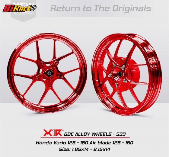 MÂM X1R 533 MẪU CHỮ Y - KIỂU ZIN 5 LỖ AB 150- 160 ABS / VARIO 150
