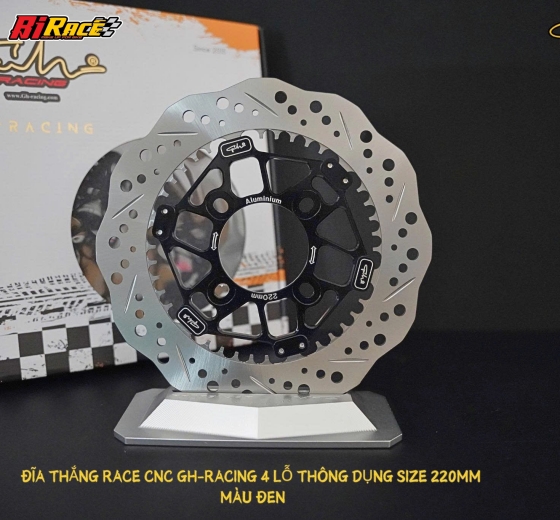 ĐĨA THẮNG  RACE 220MM 4 LỖ - GH RACING( MẪU BÔNG )
