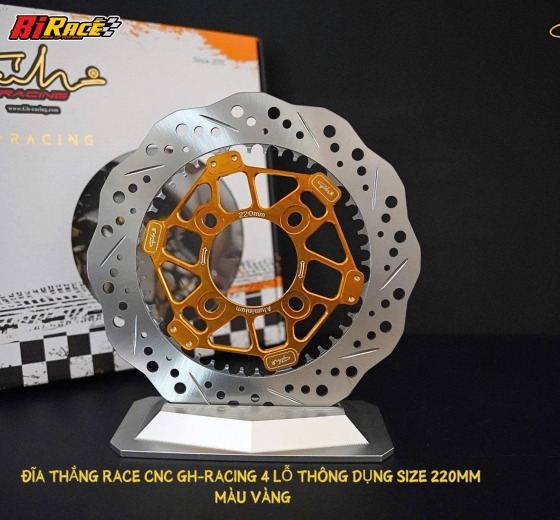 ĐĨA THẮNG  RACE 220MM 4 LỖ - GH RACING( MẪU BÔNG )