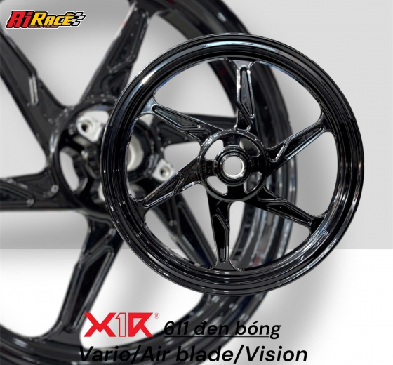 MÂM X1R CNC 6 CÂY VARIO, AIRBLADE, VISION,... ( SƠN FULL ĐEN BÓNG TĨNH ĐIỆN )